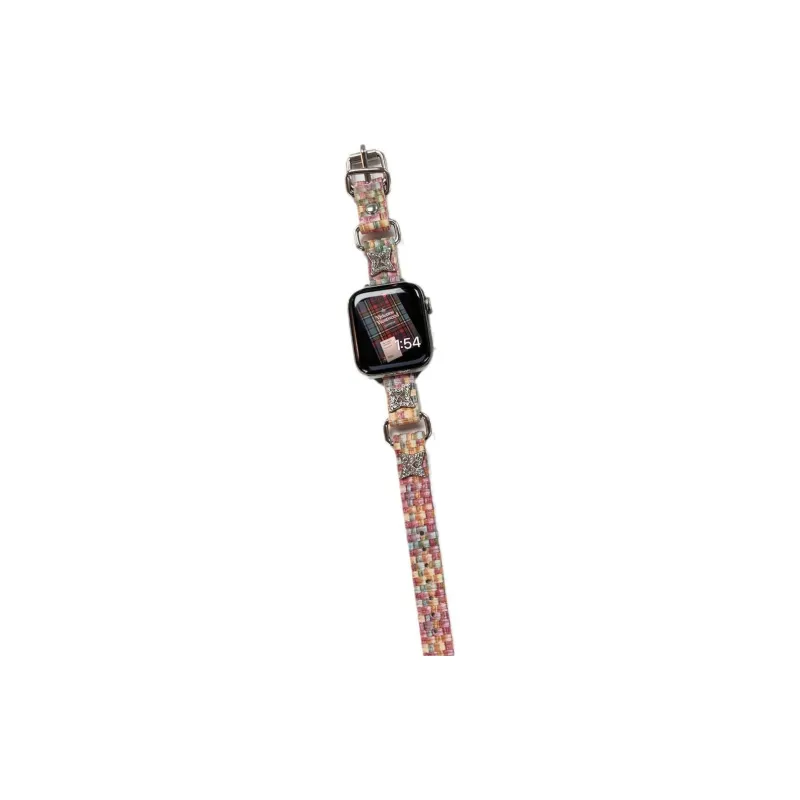 AOMN Watch Band Apple Compatibility 41mm Metal, Leather Material-5