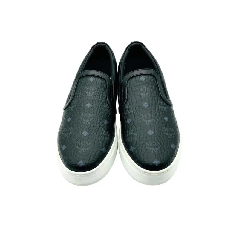 MCM Visetos Logo Skateboard Shoes Women's Black-3