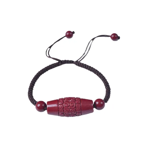 Stone On The Line Cinnabar Jade Bracelets Unisex