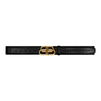 Balenciaga - Leather Belts Men's Black Width: 3.8cm