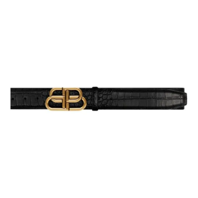 Balenciaga - Leather Belts Men's Black Width: 3.8cm-2