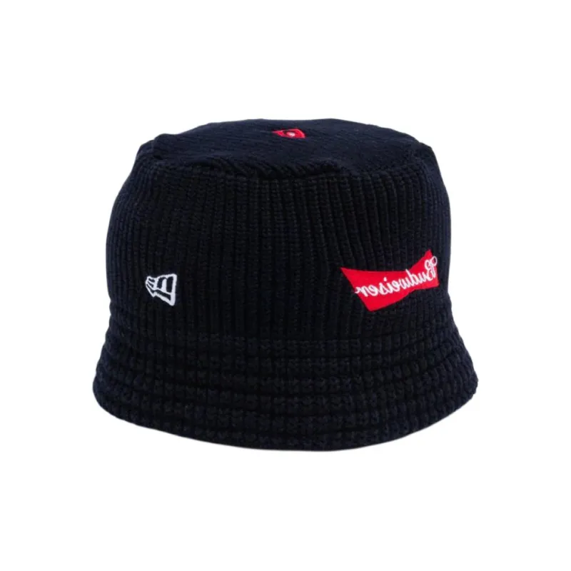 New Era Knitted Fabric Bucket Hats Unisex Black-1