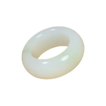 Jade Charm Yao Hetian Jade Rings White Jade/Pale Greenish White Jade Unisex
