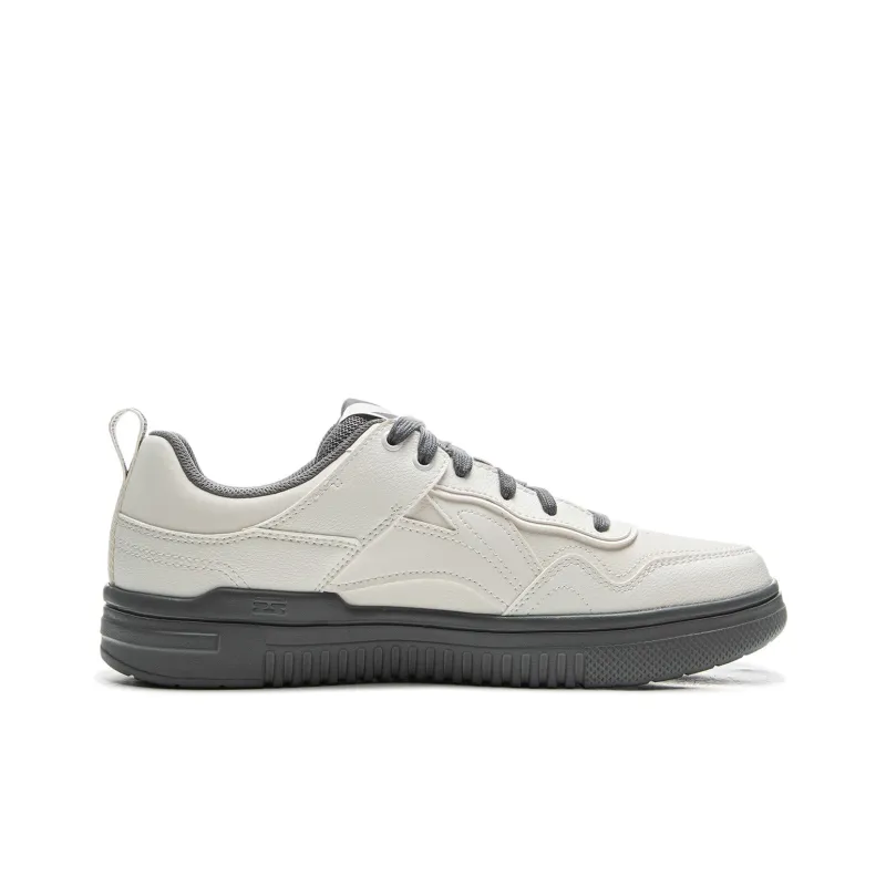 LiNing Qingyun Cyan Cloud Anti-Slip And Wear-Resistant Breathable Low-Top Skateboard Shoes Men's White-1