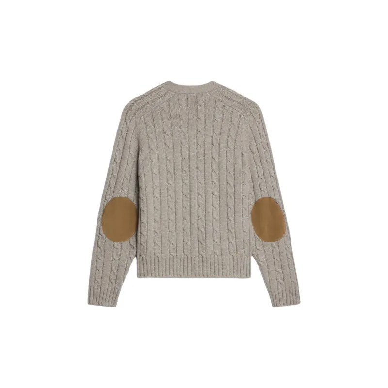 CELINE Triomphe Cardigan In Cable knit Cashmere-1