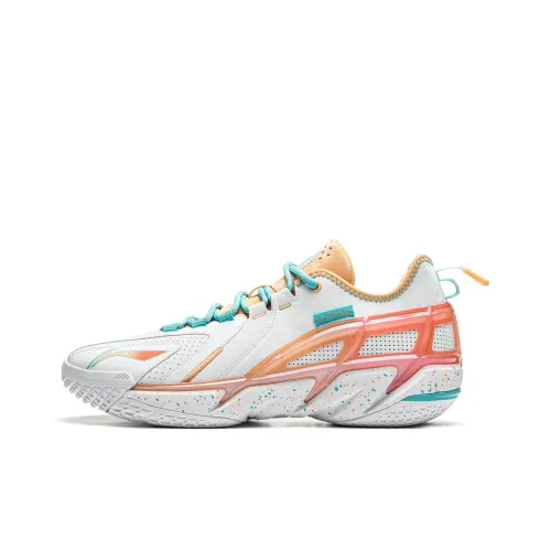 LiNing Anti Wool 4.5 Wear Resistant Slip Resistant Low Top Basketball Shoes Men's White Orange