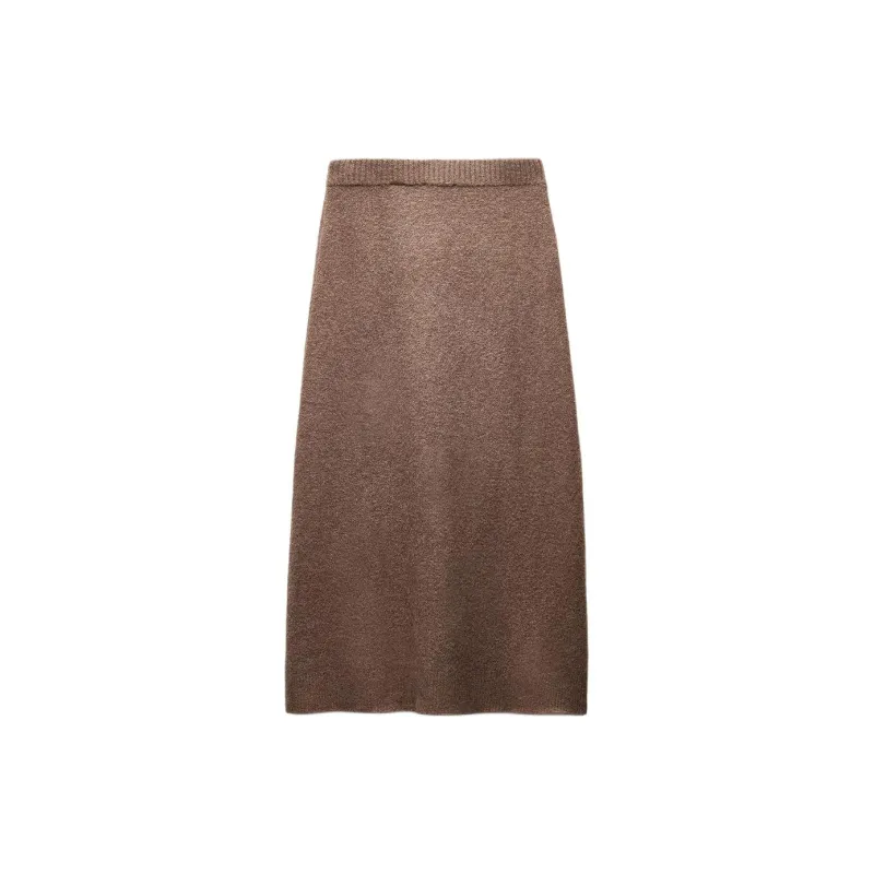 ZARA Casual Long Skirts Women's Marnded Mink-1