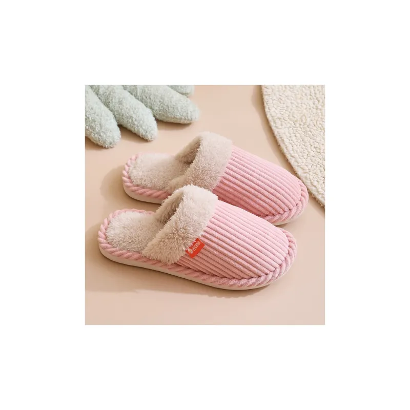 G.DUCKKIDS Corduroy Cotton Slippers For Home Indoor Men And Women's Warm For Fall And Winter Cotton Slipper-9