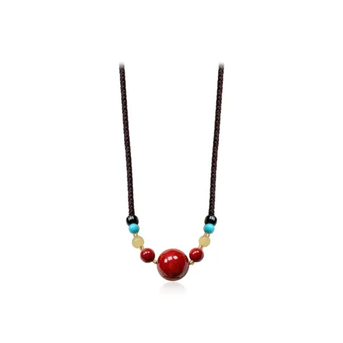 CANHUI Cinnabar Fortune Bead Necklace Women's
