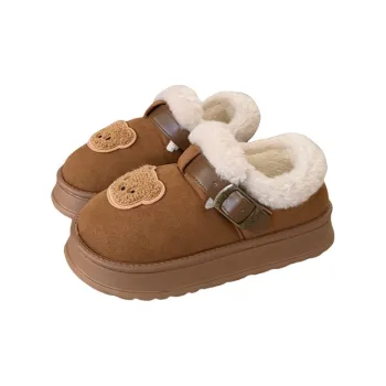 Thin Strips Cotton Slippers, Home Slippers Women's, Brown