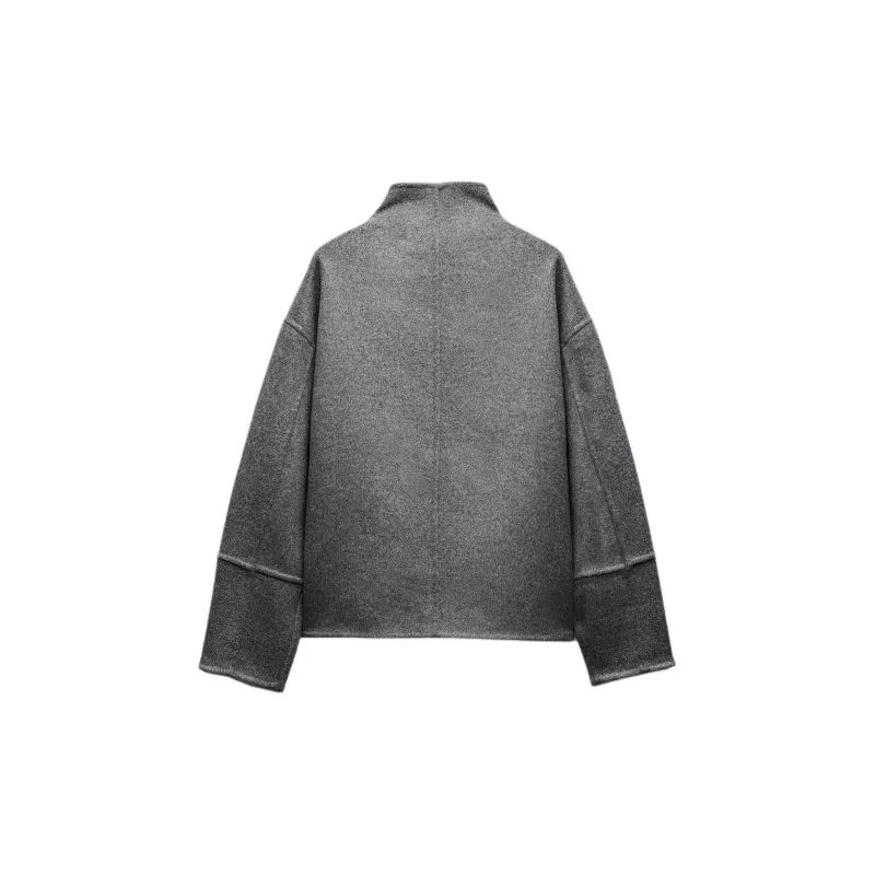 ZARA ZW Series Jackets Coats Women's Gray Mudstone Gray-1