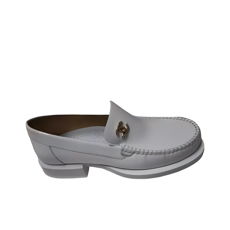 CHANEL Casual Single Shoes Women's Gray-2