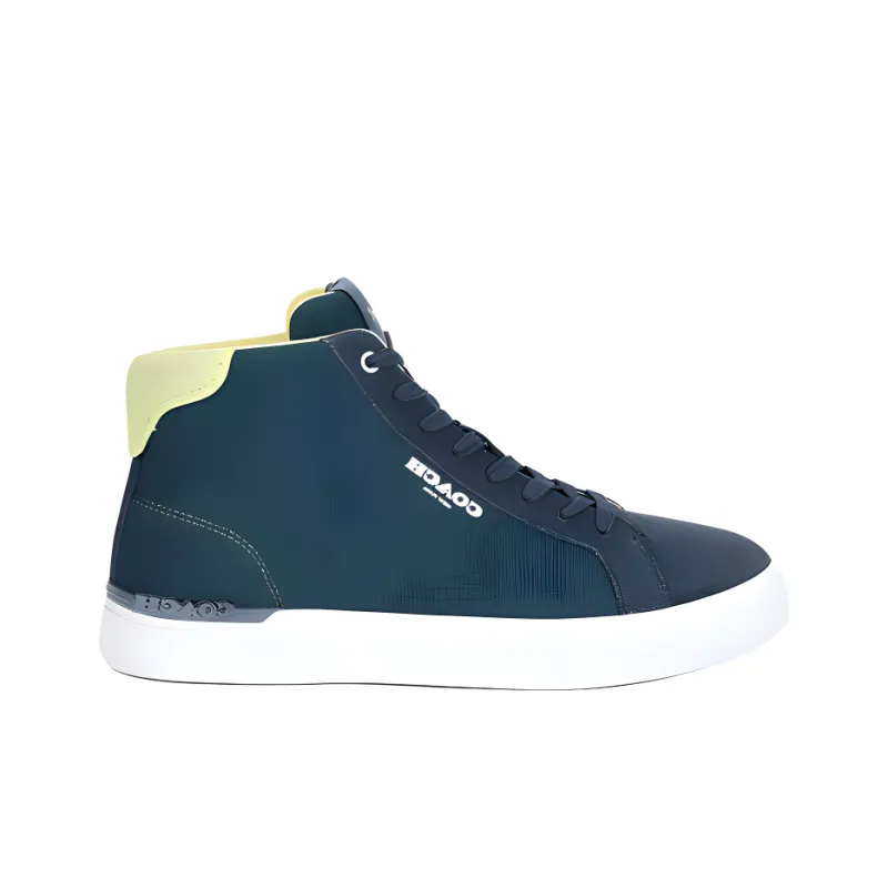 COACH Clip High-Top Skateboard Shoes Men's Turquoise-2