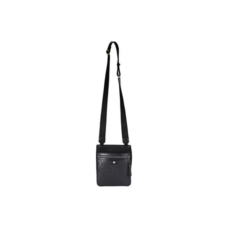 VERSACE Cow Leather Messenger Bag Crossbody Bags Men's Black-4