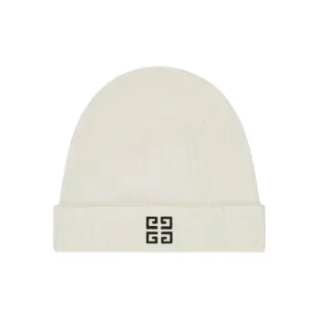 GIVENCHY Wool Cashmere Knitted Fabric Beanies Men's White