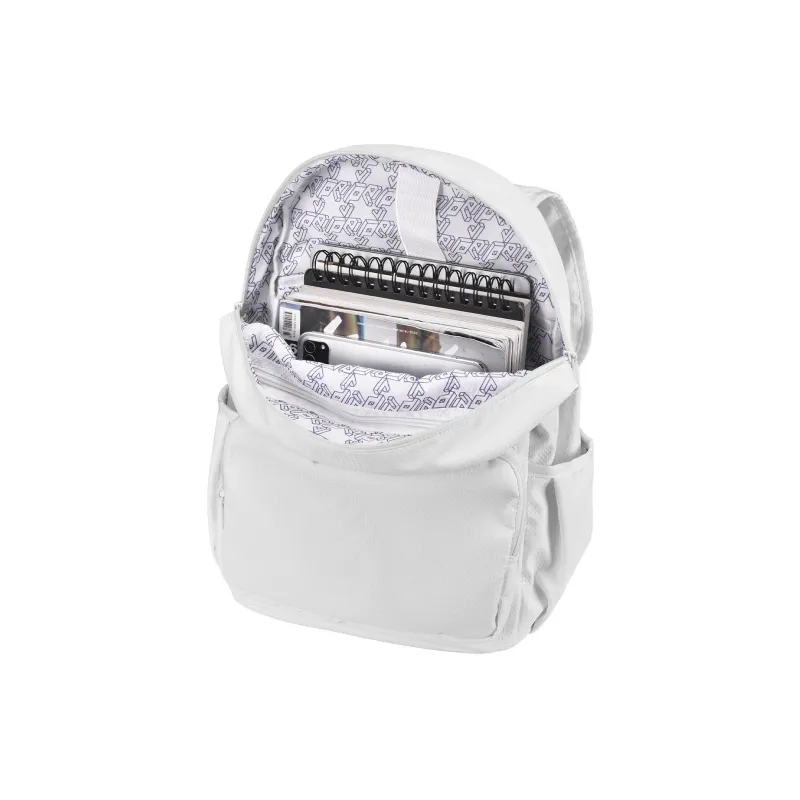 FINITE LOOP Recycled Material Student Backpack Unisex White-3