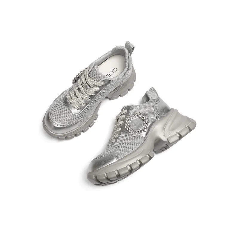GOLDLION Breathable Low Top Chunky Sneakers Women's-4