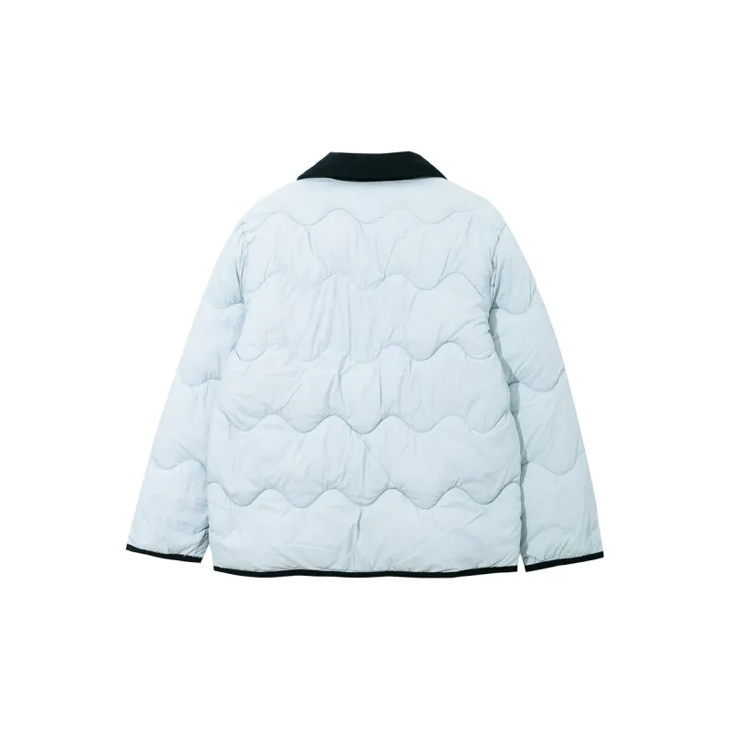 PAZZO Patchwork Corduroy Lapel Loose Fit Thermal Puffer Jacket Women's-6