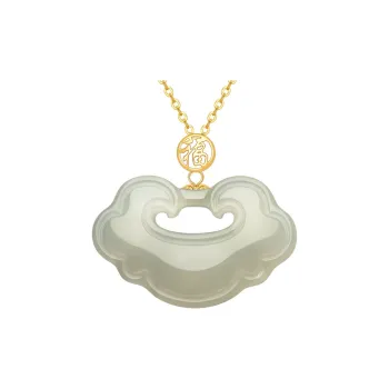 Princess Cui Hetian Jade Necklaces Pale Greenish White Jade Women's