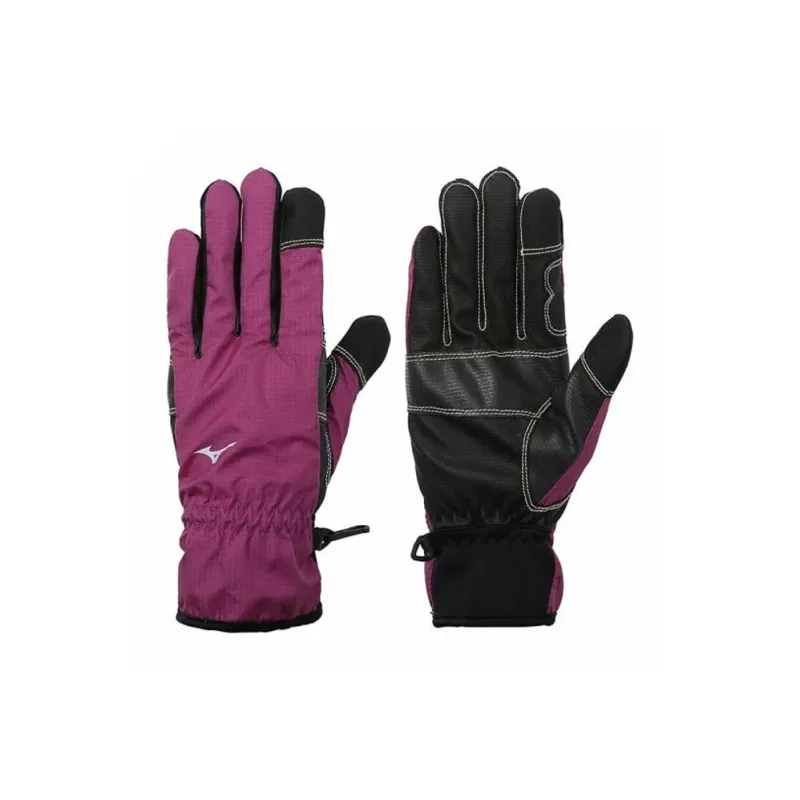 Mizuno Synthetic Leather Synthetic Rubber Nylon Gloves Unisex Purple-0