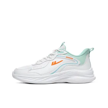 Warrior Rebound Wear Resistant Lightweight Low Top Casual Running Shoes Men's White Teal Blue