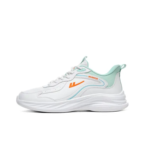 Warrior Rebound Wear Resistant Lightweight Low Top Casual Running Shoes Men's White Teal Blue