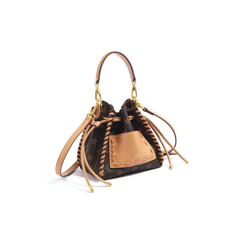 MISS GAIL Synthetic Leather Handbag, Shoulder Bag, Crossbody Bag Regular Women's Old Floral Apricot-7