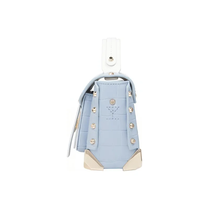 MICHAEL KORS Manhattan Leather Handbag, Crossbody Bag, Shoulder Bag Women's Light Blue-2