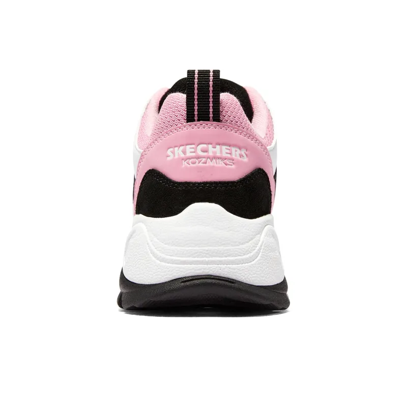 Skechers Kozmiks Anti Kick Cushioning And Abrasion Resistant Kids Lifestyle Shoes Black White Pink Teenagers-3