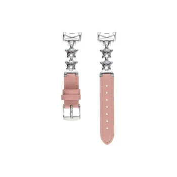 Vobafe Compatible With Xiaomi Mi Band 9/8. Stars Rhinestone Embellished Leather Strap Smart Watch Accessories