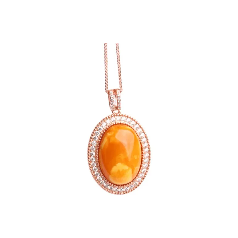 POSILAN Amber Beeswax Necklaces Women's-5