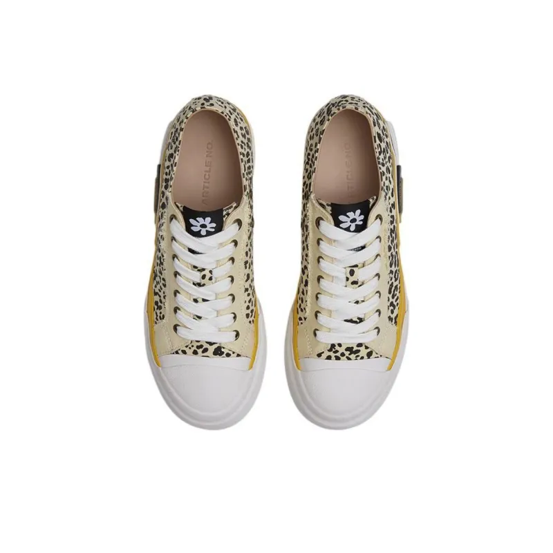 ARTICLE NO. Slip Resistant Low Top Canvas Shoes Unisex White Yellow-3