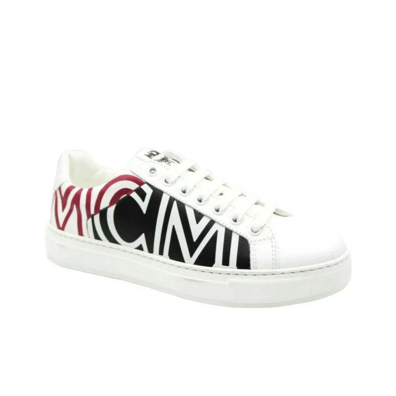 MCM Logo Low Top Skateboard Shoes Women's White-2