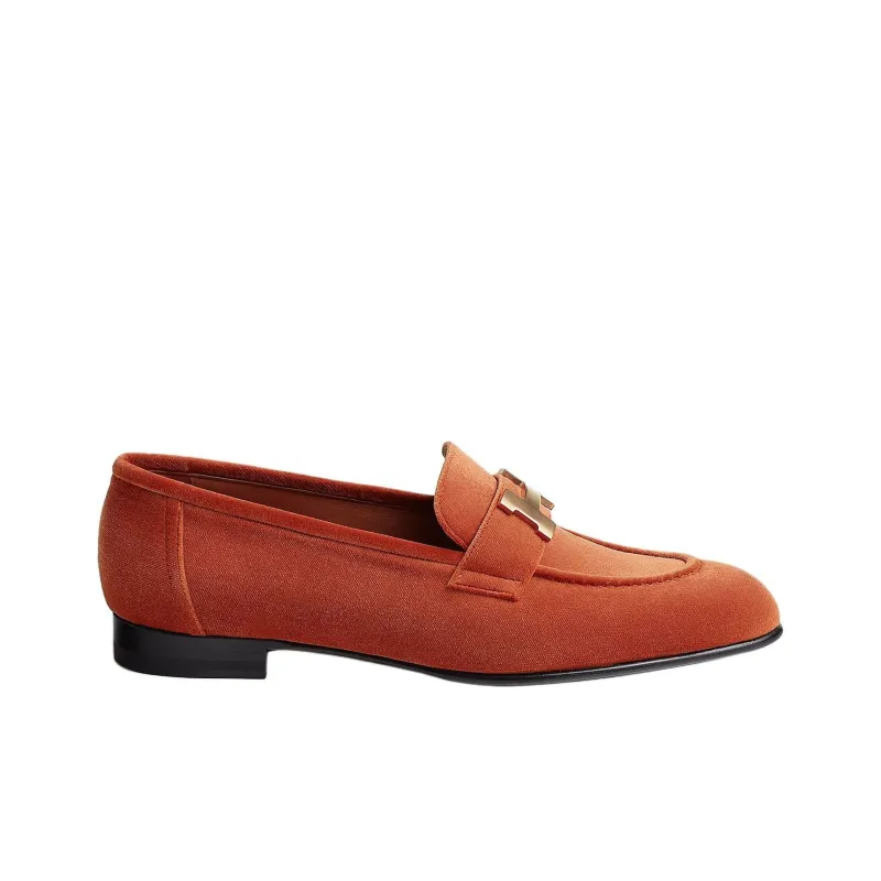 HERMES Paris Loafers Women's Orange-1