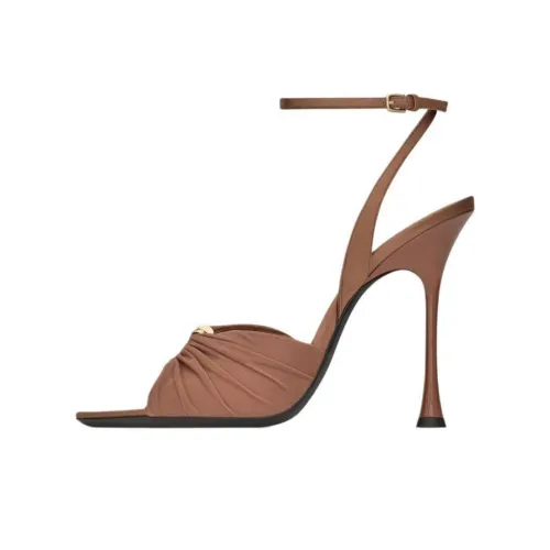 SAINT LAURENT Lola Square Peep Toe Sandals Women's