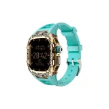 Textured Gold Protective Case-Cyan Strap