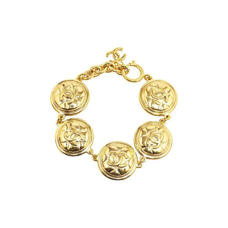 CHANEL 1980s Cc Button Charm Bracelet-2