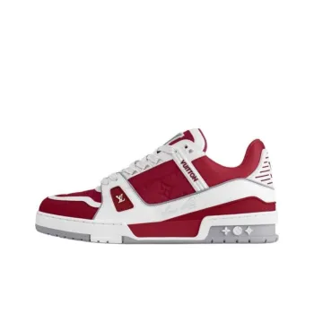 LOUIS VUITTON Trainer Low Top Skateboard Shoes Men's Red