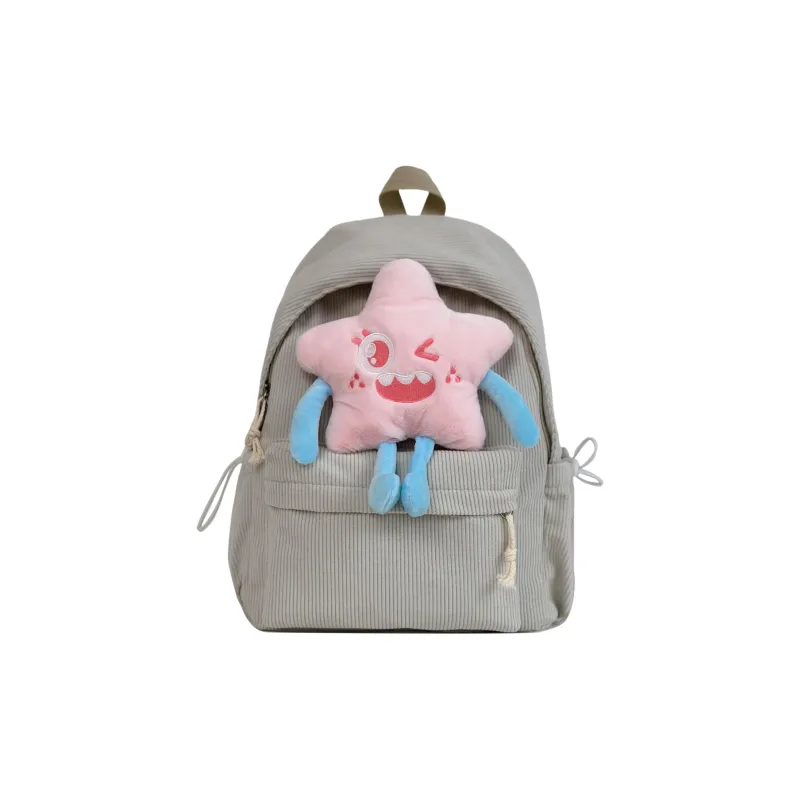 PINK·LAND Nylon Backpack Medium Size Women's White/Pink/Green/Yellow-33