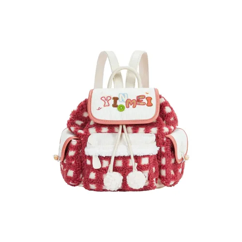 Sound For Life Fabric Handbag Backpack Medium Size Women's Red/Yellow