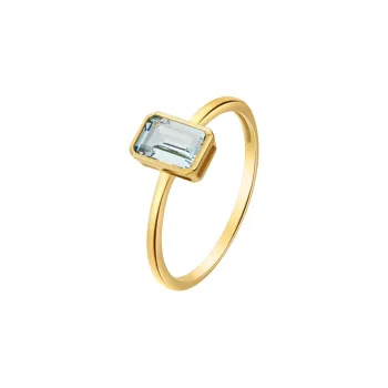 ME LUXE Aquamarine Elegance Elegant Fashion Versatile Good Luck Ring Women's