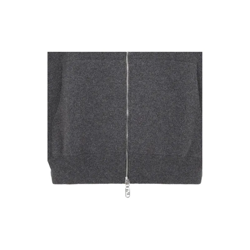 FENDI Drawstring Hooded Cardigan-5