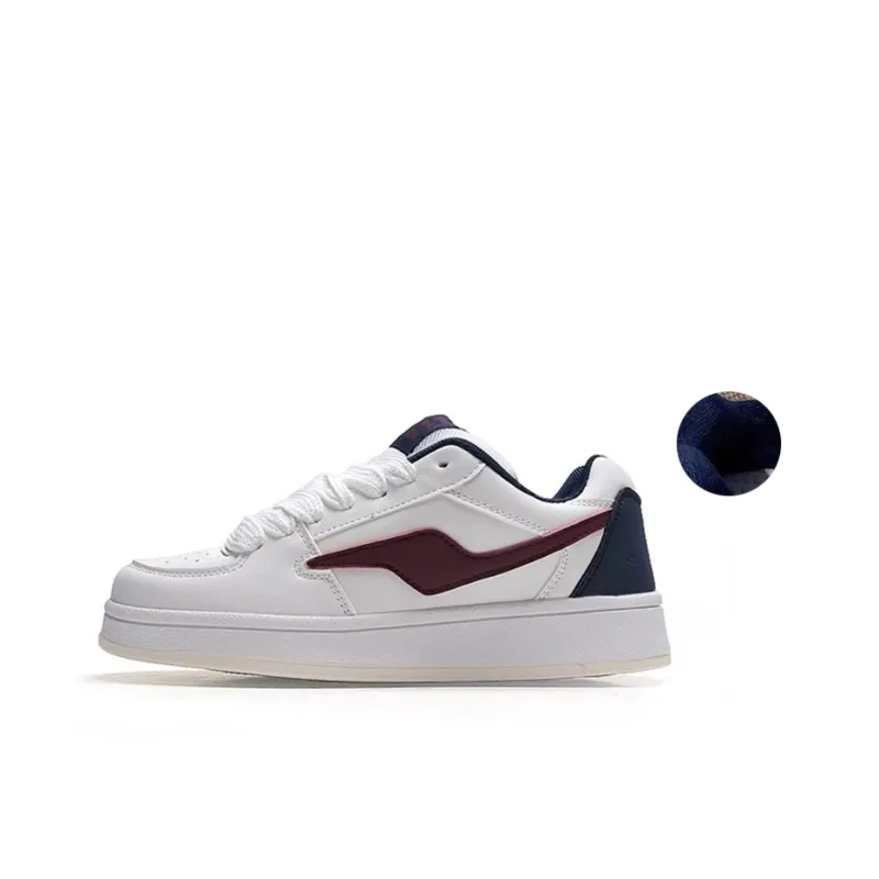 LIANGHUO Thermal Slip Resistant And Abrasion Resistant Low Top Skateboard Shoes Unisex White Blue Red-0