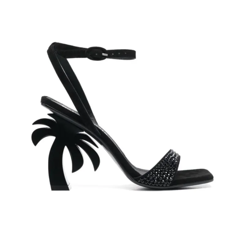PALM ANGELS One Strap Sandals 10cm Women's Black-1