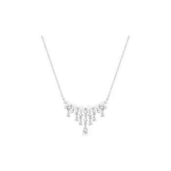 KING OF BLING 925 Silver, Pearl, Cubic Zirconia Necklaces Women's Good Luck