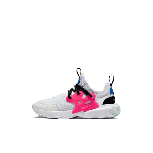 Nike React Presto Anti Slip Wear Resistant Low Top Kids Lifestyle Shoes White Pink Children Aged 3 7 Years Old