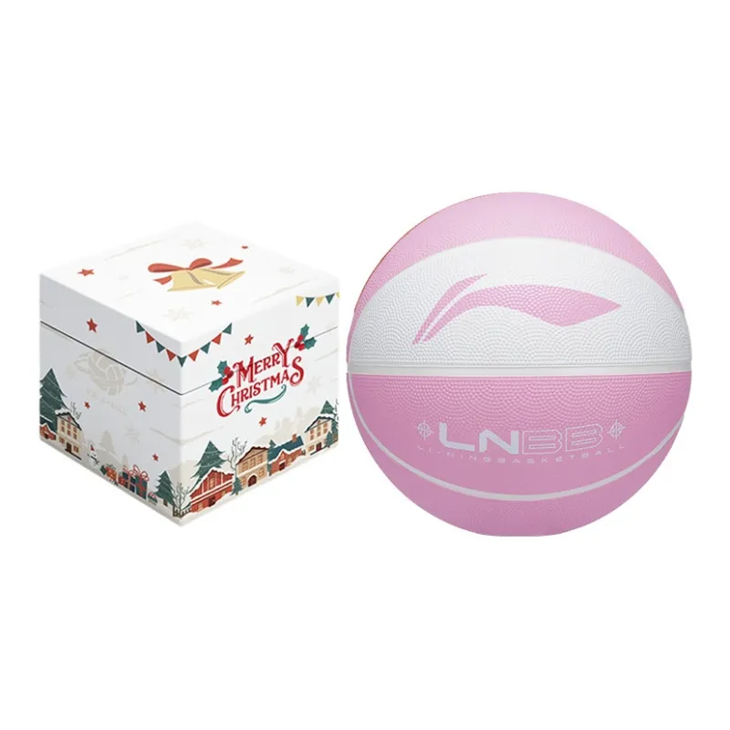 LiNing Rubber Basketball White Pink Size 5 Size 6 Size 7 Training Match Unisex-7