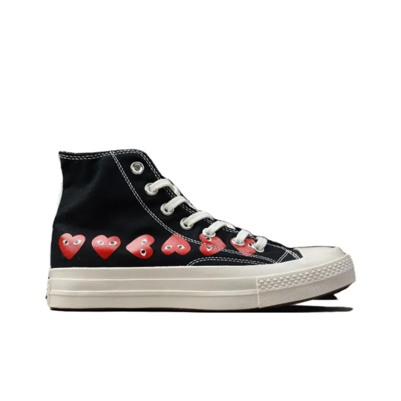 Comme Des Garçons x Converse Chuck Taylor All Star 70 Anti-Slip Wear-Resistant High-Top Canvas Shoes Unisex Black-1