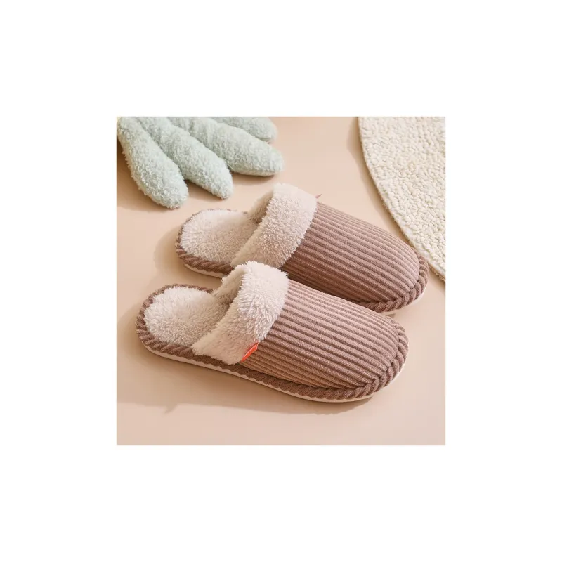 G.DUCKKIDS Corduroy Cotton Slippers For Home Indoor Men And Women's Warm For Fall And Winter Cotton Slipper-11