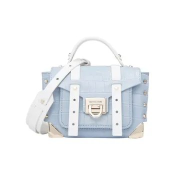 MICHAEL KORS Manhattan Leather Handbag, Crossbody Bag, Shoulder Bag Women's Light Blue